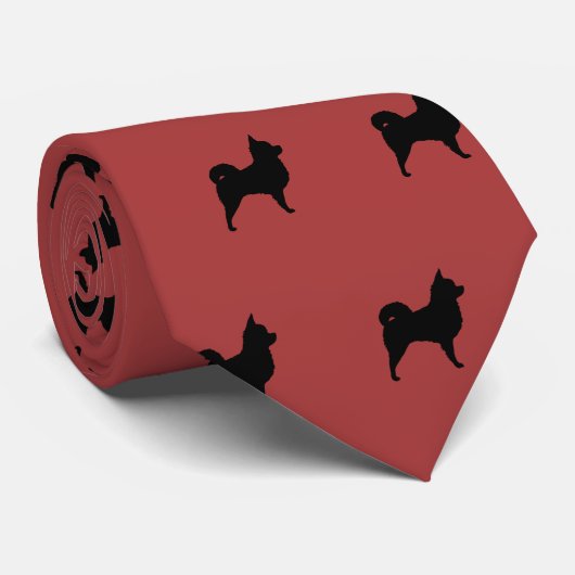 Longhaire Chihuahua Dogs Pattern Stropdas (Opgerold)