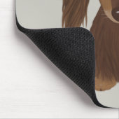 Longhaire Chocolate Brown Dachshund Muismat (Hoek)