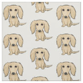 Longhaire Cream Dachshund | Wiener Dog Pattern Stof (Swatch)