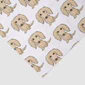Longhaire Cream Dachshunds Patroon | Kute honden Tissuepapier (Detail)