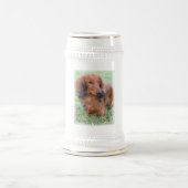 Longhaire Dachshund Beer Stein Bierpul (Center)