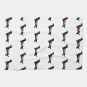 Longhaire Dachshund Bohemian Floral Silhouette Theedoek (Horizontaal)