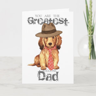 Longhaire Dachshund Dad Kaart