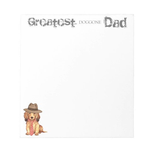 Longhaire Dachshund Dad Notitieblok (Voorkant)