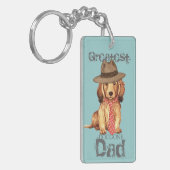 Longhaire Dachshund Dad Sleutelhanger (Voorkant Links)