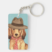 Longhaire Dachshund Dad Sleutelhanger (achterkant)