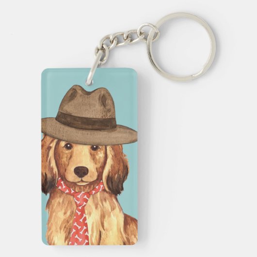 Longhaire Dachshund Dad Sleutelhanger (achterkant)