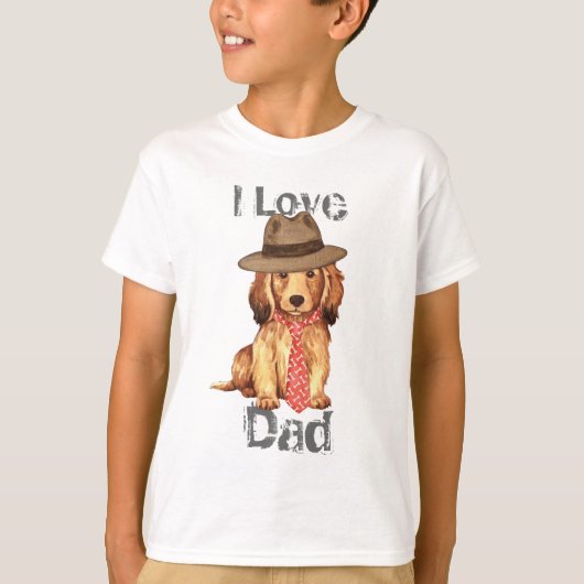 Longhaire Dachshund Dad T-shirt (Voorkant)