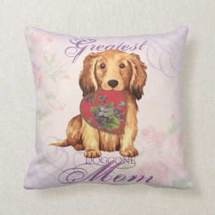 Longhaire Dachshund Heart mama Kussen