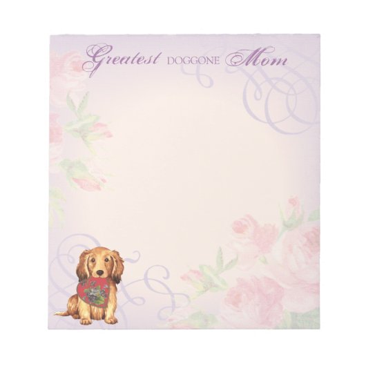 Longhaire Dachshund Heart mama Notitieblok (Voorkant)