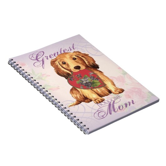 Longhaire Dachshund Heart mama Notitieboek (Rechterzijde)