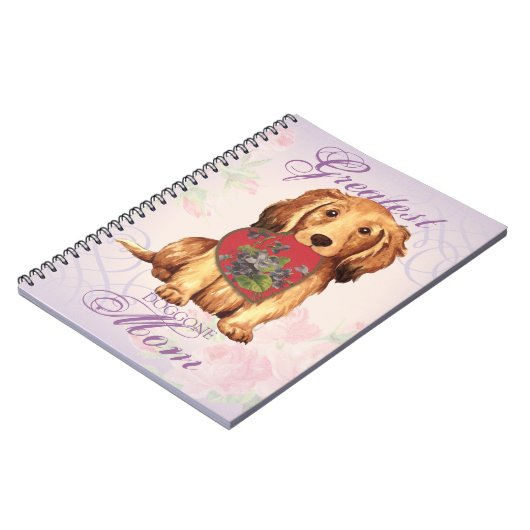 Longhaire Dachshund Heart mama Notitieboek (Linkerzijde)