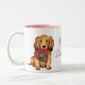 Longhaire Dachshund Heart mama Tweekleurige Koffiemok (Links)