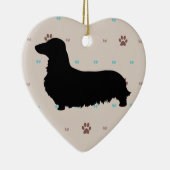 Longhaire Dachshund Keramisch Ornament (Rechts)
