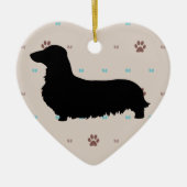 Longhaire Dachshund Keramisch Ornament (Voorkant)