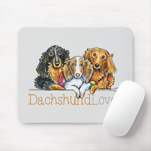 Longhaire Dachshund Lover Muismat (Met muis)