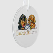 Longhaire Dachshund Lover Ornament (voorkant)