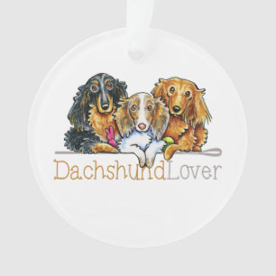 Longhaire Dachshund Lover Ornament