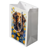 Longhaire Dachshund Medium Cadeauzakje (Achterkant Gekanteld)