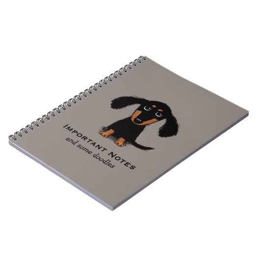 Longhaire Dachshund Puppy | Cute Wiener Dog Notitieboek (Linkerzijde)