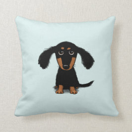 Longhaire Dachshund Puppy | Schattige Wiener Dog Kussen