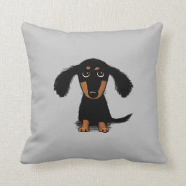 Longhaire Dachshund Puppy | Schattige Wiener Dog Kussen