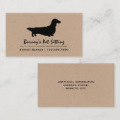 Longhaire Dachshund Silhouette | Cool Wiener Dog Visitekaartje (Voorkant / Achterkant)