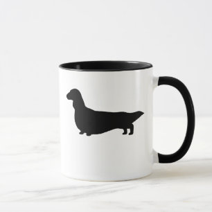 Longhaire Dachshund Silhouette Wiener Dog Doxie Mok