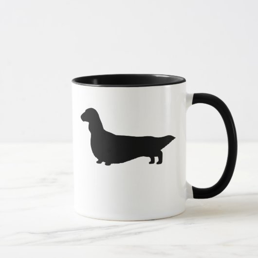 Longhaire Dachshund Silhouette Wiener Dog Doxie Mok (Rechts)