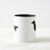 Longhaire Dachshund Silhouette Wiener Dog Doxie Mok (Midden)