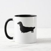Longhaire Dachshund Silhouette Wiener Dog Doxie Mok (Links)