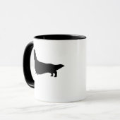 Longhaire Dachshund Silhouette Wiener Dog Doxie Mok (Voorkant links)