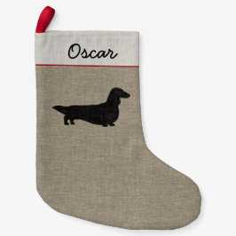 Longhaire Dachshund Silhouette Wiener Dog Xmas Kleine Kerstsok