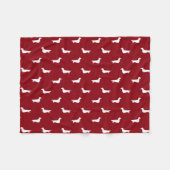 Longhaire Dachshund Silhouettes | Wiener Dogs Fleece Deken (Voorkant (Horizontaal))