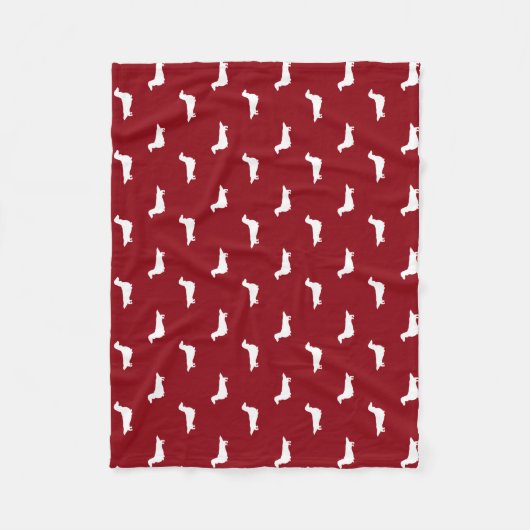 Longhaire Dachshund Silhouettes | Wiener Dogs Fleece Deken (Voorkant)