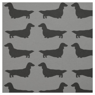 Longhaire Dachshund Silhouettes Wiener Dogs Stof
