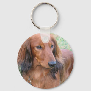 Longhaire Dachshund-Sleutelhanger Sleutelhanger