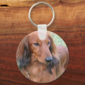 Longhaire Dachshund-Sleutelhanger Sleutelhanger (Voorkant)