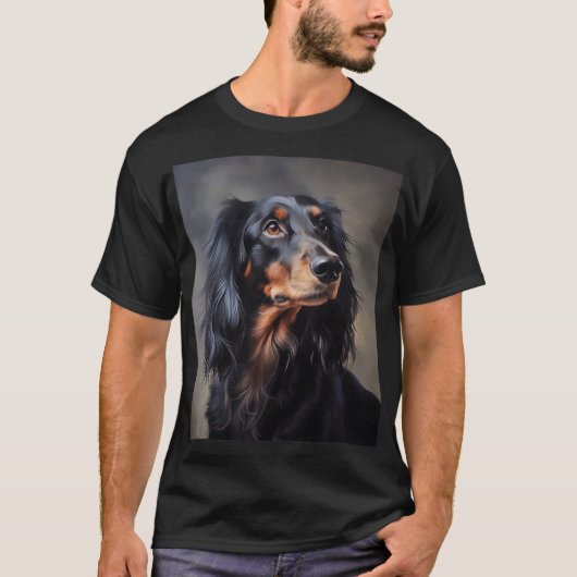 Longhaire Dachshund T-shirt (Voorkant)