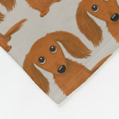 Longhaire Red Dachshund | Cute Dogs Pattern Fleece Deken (Hoek)