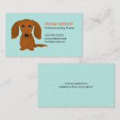 Longhaire Red Dachshund | Cute Doxie Cartoon Dog Visitekaartje (Voorkant / Achterkant)