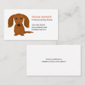 Longhaire Red Dachshund | Cute Doxie Cartoon Dog Visitekaartje (Voorkant / Achterkant)