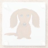 Longhaire Red Dachshund Cute Weiner Dog Glazen Onderzetter (Achterkant)