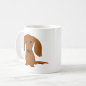 Longhaire Red Dachshund | Cute Wiener Dog Koffiemok (Voorkant links)