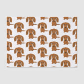Longhaire Red Dachshund Pattern | Wiener Dogs Tissuepapier (Voorkant)