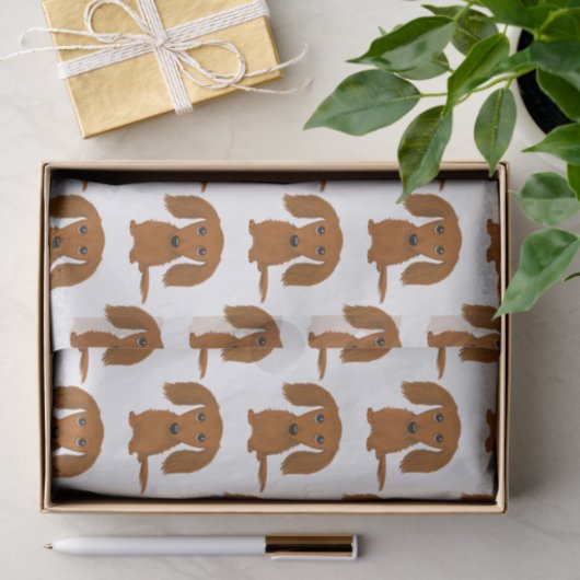 Longhaire Red Dachshund Pattern | Wiener Dogs Tissuepapier (Geschenk)