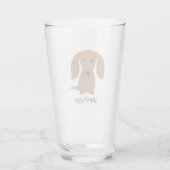 Longhaire Red Dachshund | Wiener Dog Custom Glass Glas (Achterkant)