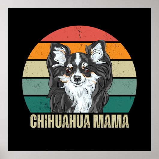 Longhaired Chihuahua Lover Gift, Leuke Chihuahua Poster (Voorkant)