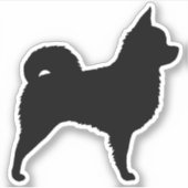 Longhaired Chihuahua Schattige Hondenras Silhouet Sticker (Voorkant)