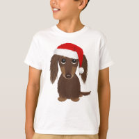 Longhaired Chocolade Dachshund Kerstmis